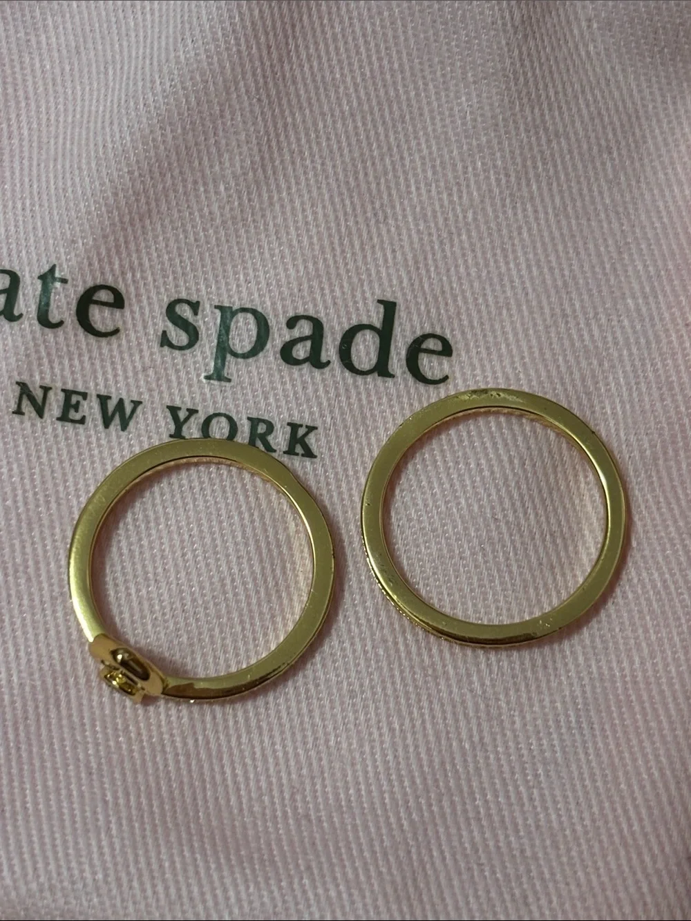 kate spade Gold Crystal Heart Stackable Ring